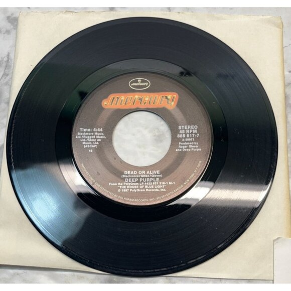 Deep Purple 45 Rock Record Lot of 2 Smoke on the Water / Dead or Alive - Picture 5 of 6